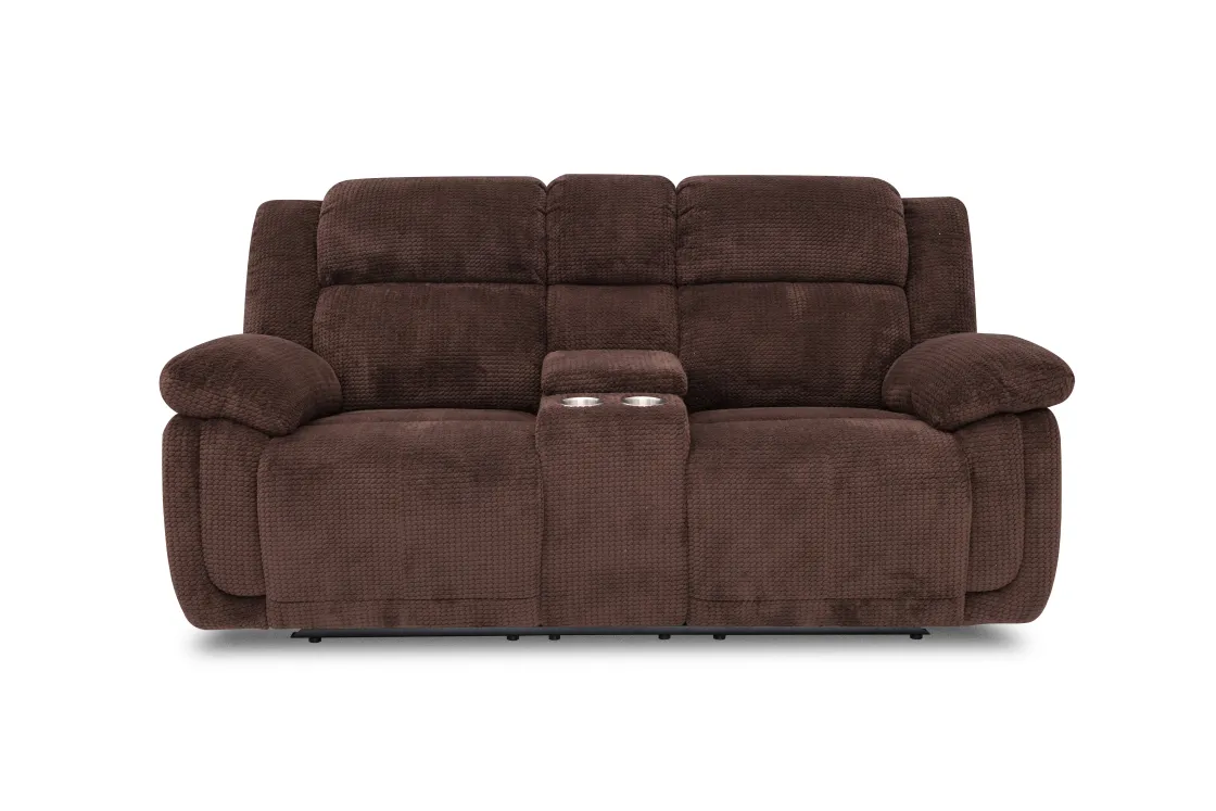 Mor Furniture Jayne Reclining Console Loveseat In Charcoal