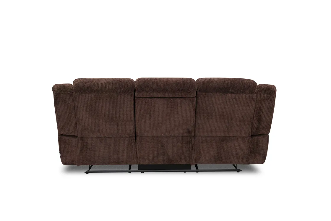 Mor Furniture Jayne Reclining Sofa W/ Drop Down Table In Charcoal