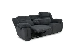 Mor Furniture Jayne Reclining Sofa W/ Drop Down Table In Charcoal