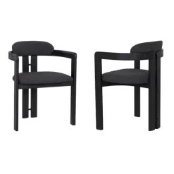 Mor Furniture Jazmin Side Chair In Charcoal, Set Of 2
