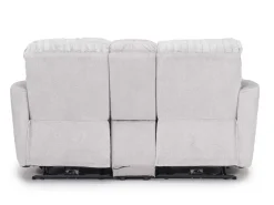 Mor Furniture Jessica 2 Power Console Loveseat In Presley Fog/Charlotte Mist