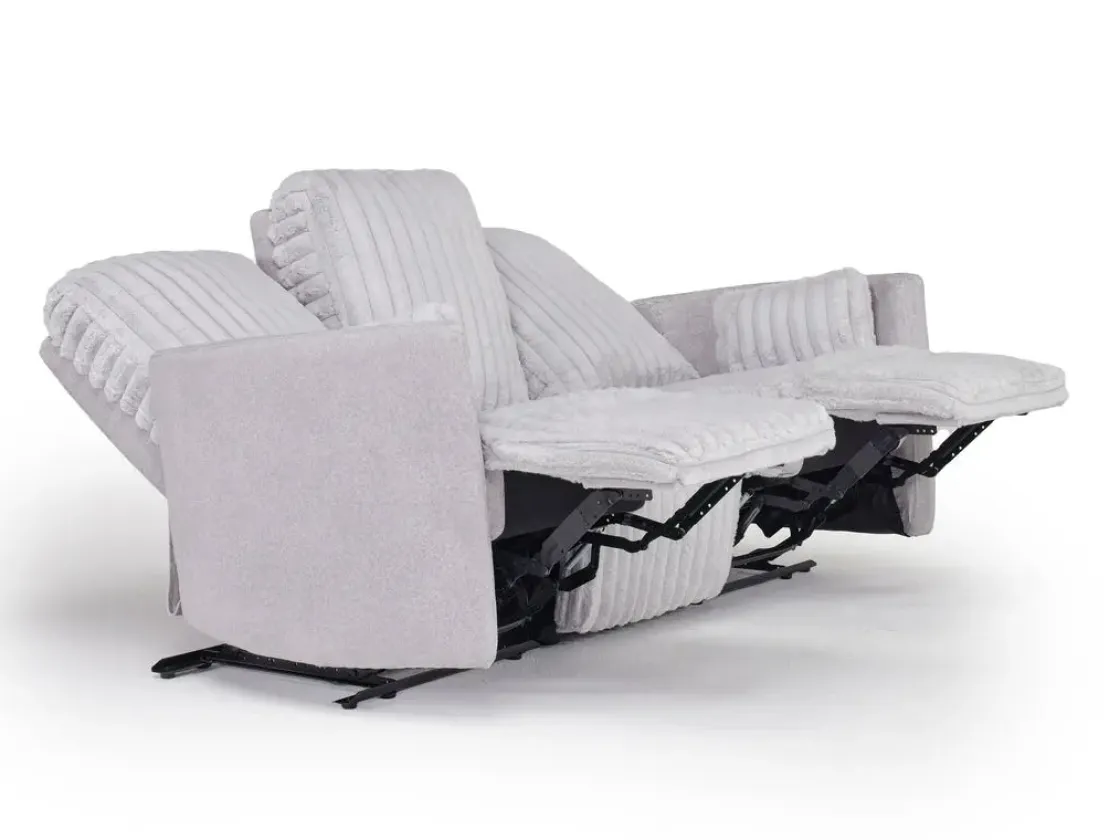 Mor Furniture Jessica 2 Power Sofa & Loveseat In Presley Fog/Charlotte Mist