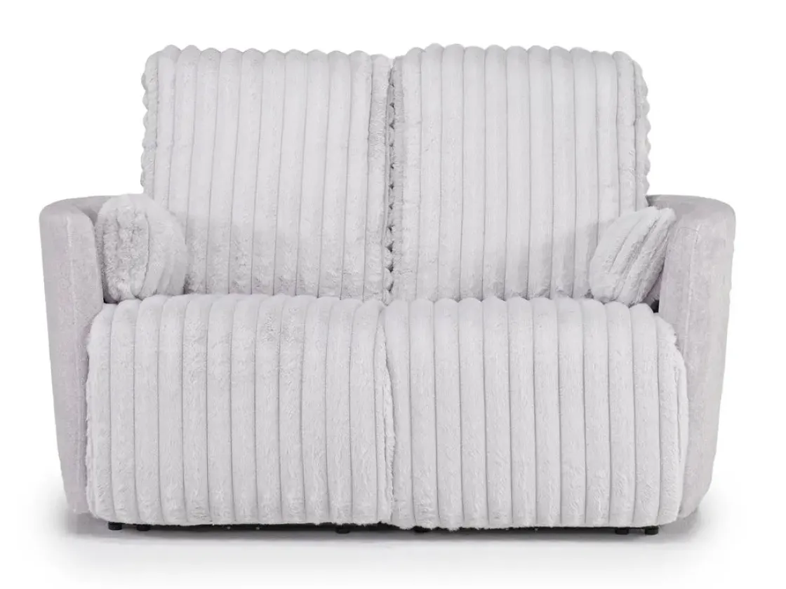 Mor Furniture Jessica 2 Power Sofa & Loveseat In Presley Fog/Charlotte Mist