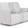 Mor Furniture Jessica Reclining Console Loveseat In Presley Fog/Charlotte Mist