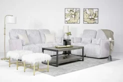Mor Furniture Jessica Reclining Loveseat In Presley Fog/Charlotte Mist