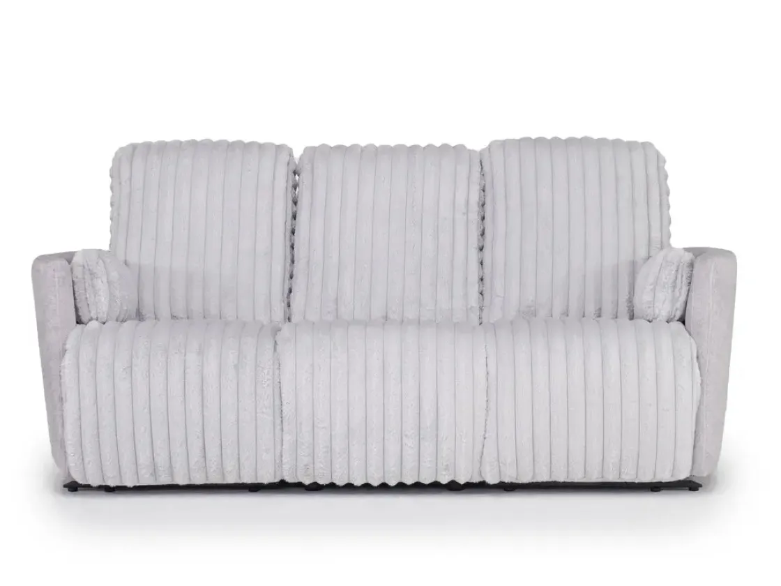 Mor Furniture Jessica Reclining Sofa & Console Loveseat In Presley Fog/Charlotte Mist
