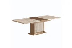 Mor Furniture Jo 83" Dining Table In Gold/Travertino Eco Stone