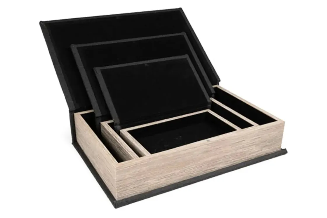Mor Furniture Jolina Box In Black, Set Of 3