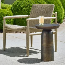 Mor Furniture Joppa Outdoor Round Accent Table In Bronze