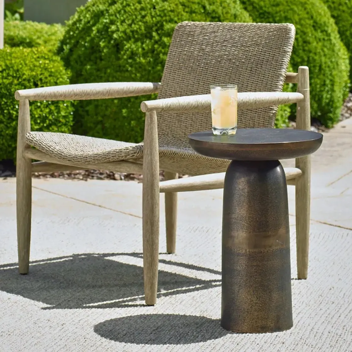 Mor Furniture Joppa Outdoor Round Accent Table In Bronze