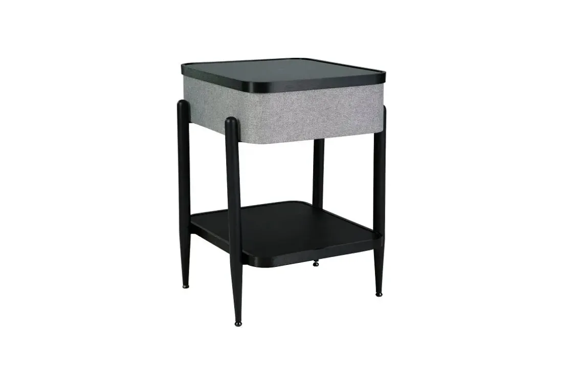 Mor Furniture Jorvalee Usb Accent Table W/ Speaker In Gray/Black