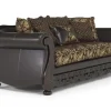 Mor Furniture Jupiter Sofa In Gold & Dark Brown