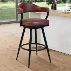 Mor Furniture Justin Counter Height Stool In Vintage Coffee Brown, 26 Inch