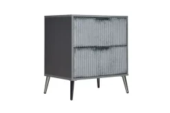 Mor Furniture Kailani Upholstered Panel Bed, Dresser, Mirror & Nightstand In Black, Queen