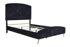 Mor Furniture Kailani Upholstered Panel Bed In Black, Queen