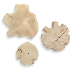 Mor Furniture Kalani Wood Wall Art In Bleached Brown, Set Of 3