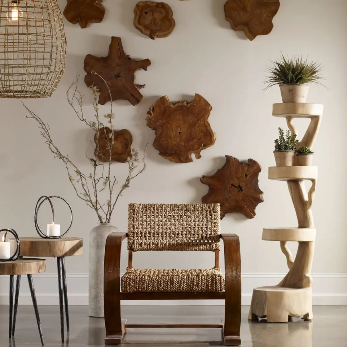 Mor Furniture Kalani Wood Wall Art In Bleached Brown, Set Of 3