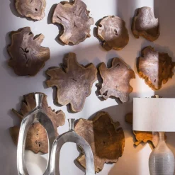 Mor Furniture Kalani Wood Wall Art In Bleached Brown, Set Of 3