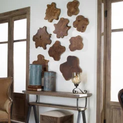 Mor Furniture Kalani Wood Wall Art In Bleached Brown, Set Of 3