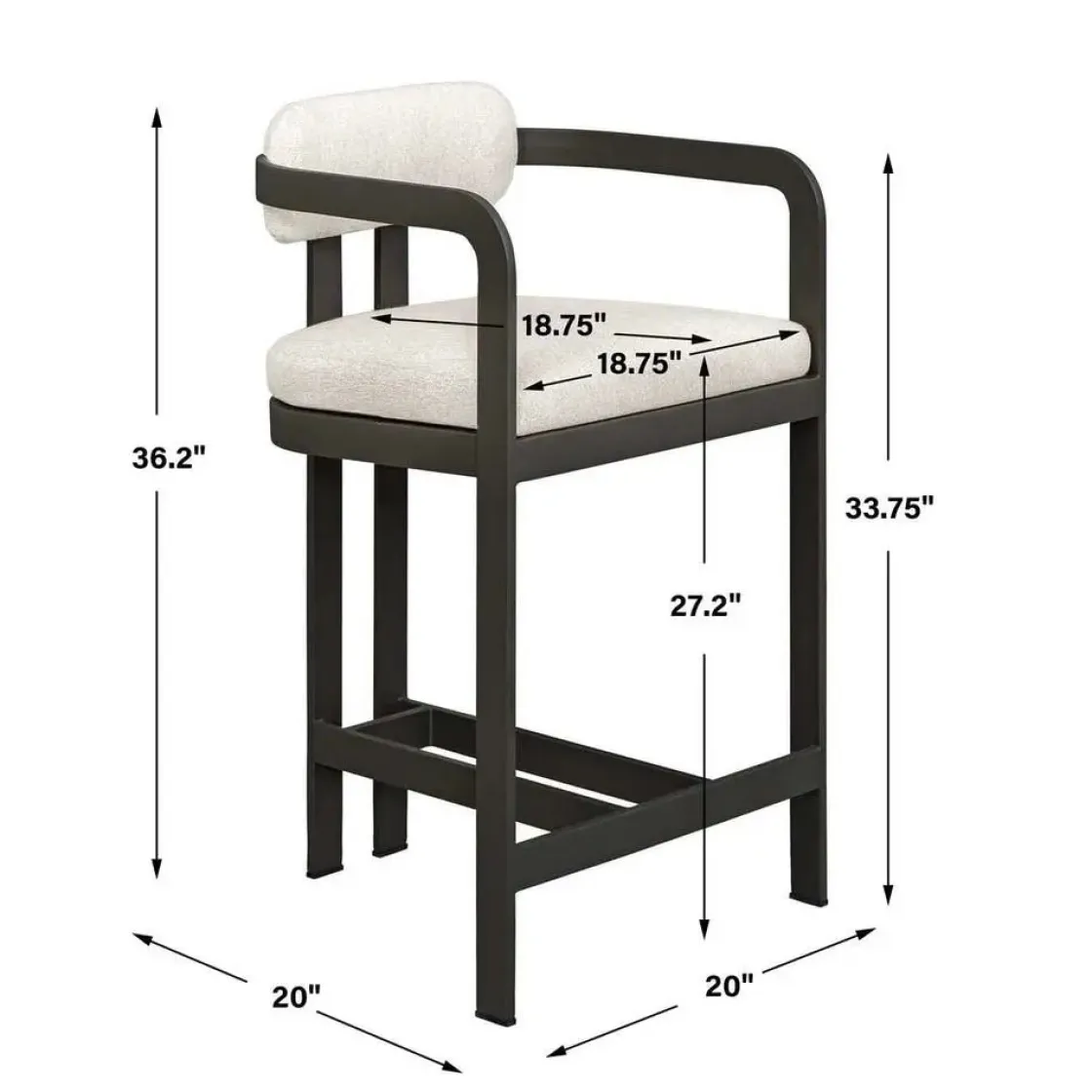 Mor Furniture Kalmar Outdoor Counter Height Stool In Black