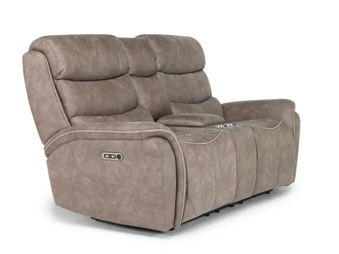 Mor Furniture Kamari 2 Power Console Loveseat In Gray