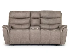 Mor Furniture Kamari 2 Power Console Loveseat In Gray