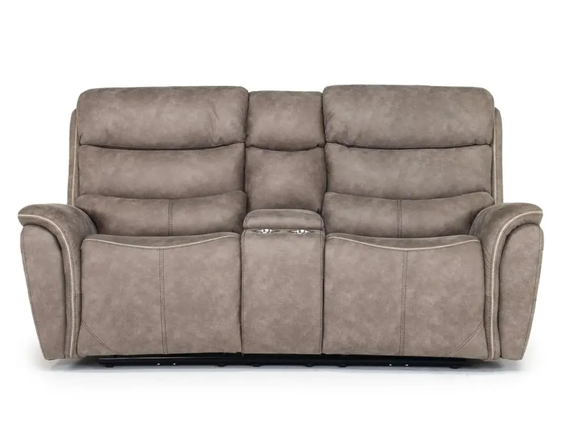 Mor Furniture Kamari 2 Power Console Loveseat In Gray
