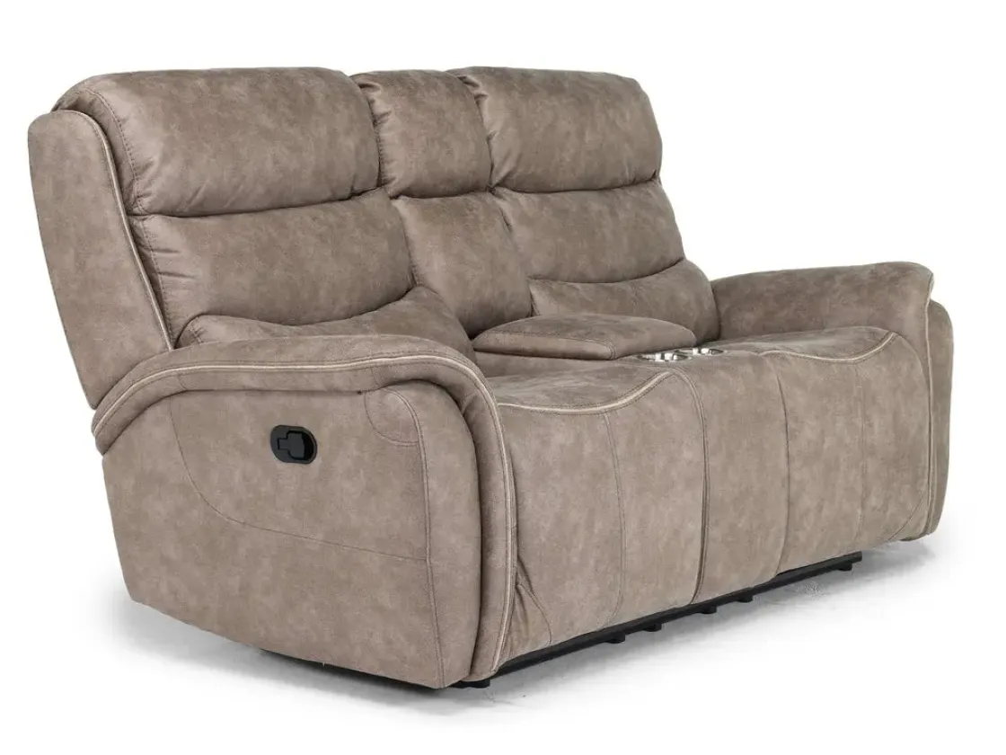 Mor Furniture Kamari Reclining Console Loveseat In Gray