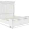 Mor Furniture Kanwyn Panel Bed W/ Storage In White Wash, Queen