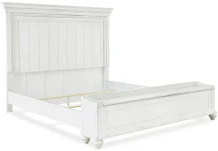 Mor Furniture Kanwyn Panel Bed W/ Storage In White Wash, Queen