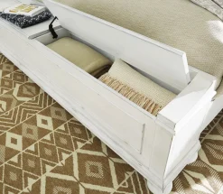 Mor Furniture Kanwyn Panel Bed W/ Storage In White Wash, Queen