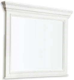 Mor Furniture Kanwyn Upholstered Panel Bed W/ Storage, Dresser, Mirror & Nightstand In White Wash, Queen