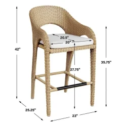 Mor Furniture Kavali Outdoor Barstool In Honey