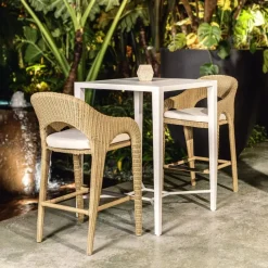 Mor Furniture Kavali Outdoor Counter Height Stool In Honey