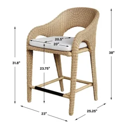 Mor Furniture Kavali Outdoor Counter Height Stool In Honey