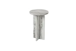 Mor Furniture Keithwell Round Accent Table In Gray & White