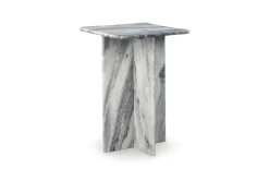 Mor Furniture Keithwell Round Accent Table In Gray & White