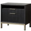 Mor Furniture Kentfield 2 Drawer Nightstand In Black Drifted Oak
