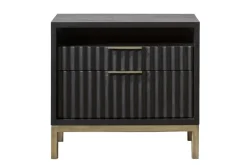 Mor Furniture Kentfield 2 Drawer Nightstand In Black Drifted Oak