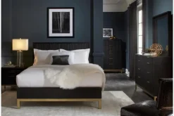 Mor Furniture Kentfield Platform Bed, Dresser, Mirror & Nightstand In Black Drifted Oak, Full