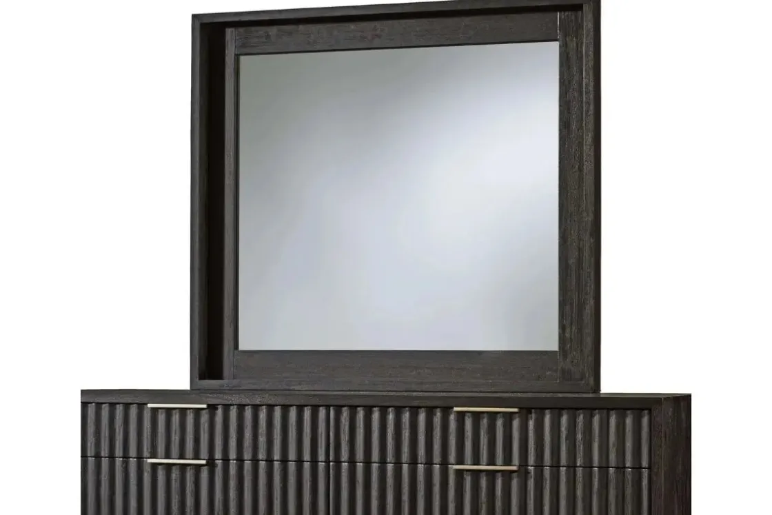 Mor Furniture Kentfield Platform Bed, Dresser, Mirror & Nightstand In Black Drifted Oak, Full
