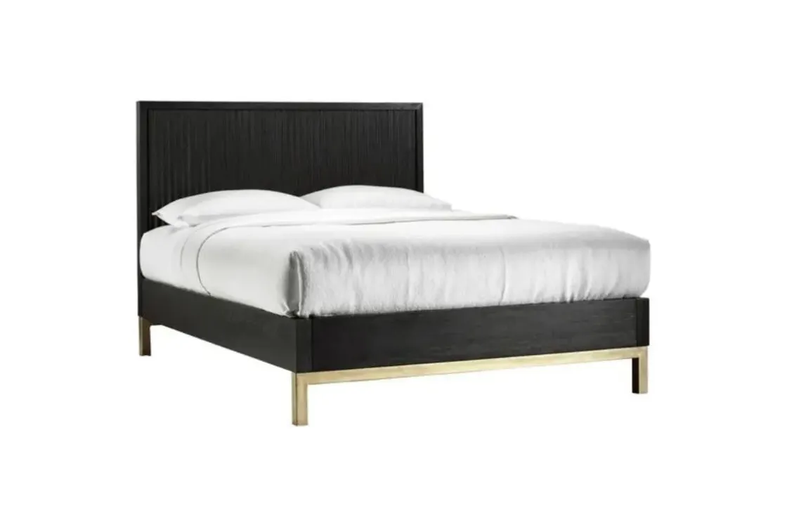 Mor Furniture Kentfield Platform Bed, Dresser, Mirror & Nightstand In Black Drifted Oak, Full