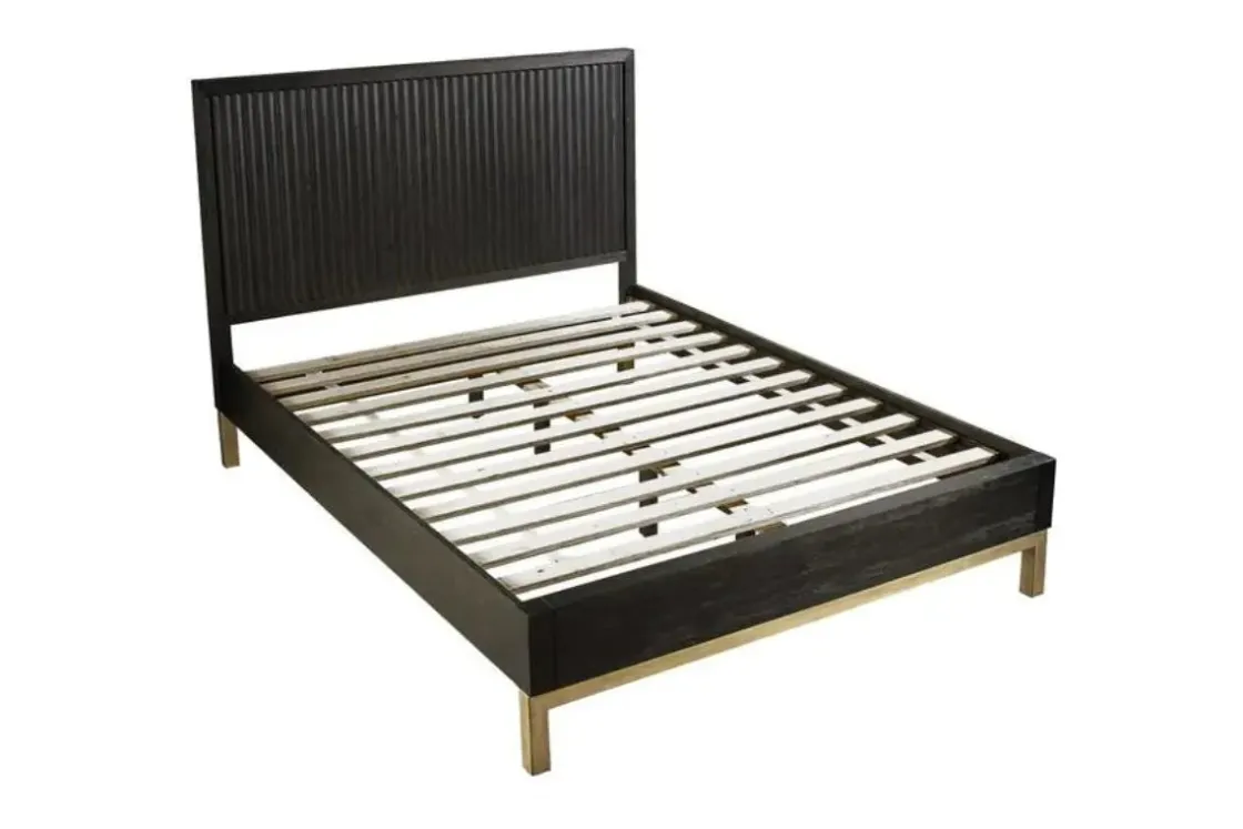 Mor Furniture Kentfield Platform Bed In Black Drifted Oak, Full