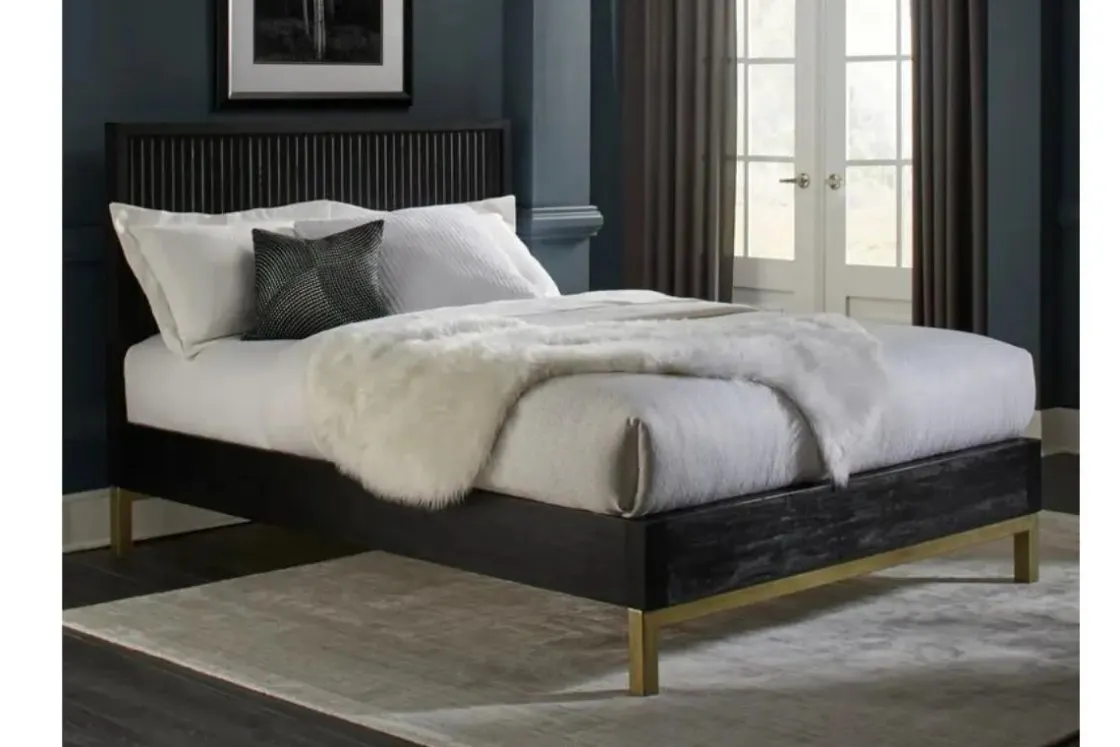 Mor Furniture Kentfield Platform Bed In Black Drifted Oak, Full