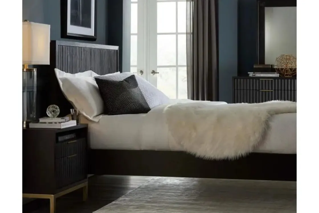 Mor Furniture Kentfield Platform Bed In Black Drifted Oak, Full