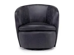 Mor Furniture Kierreys Swivel Chair In Charcoal Leather