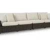 Mor Furniture Kimora Outdoor 2 Piece Sectional In Beige/Dark Brown
