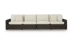 Mor Furniture Kimora Outdoor 2 Piece Sectional In Beige/Dark Brown