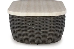 Mor Furniture Kimora Outdoor Coffee Table In Beige/Dark Brown
