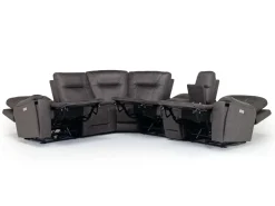 Mor Furniture Kingston 6 Piece 3 Power Sectional W/ 3 Power Armless Recliner In Canyon Ocean